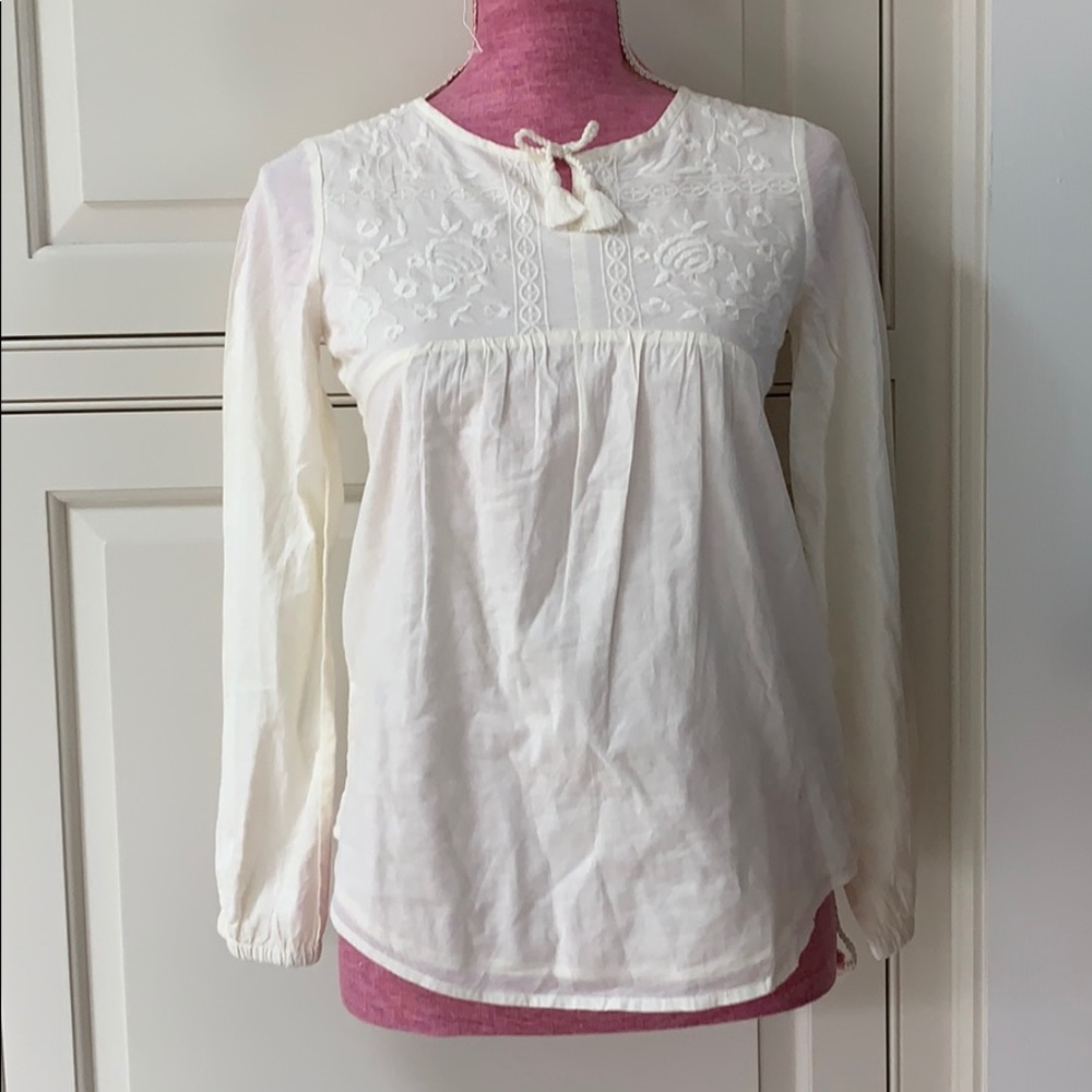 Gap Girls embroidered white blouse